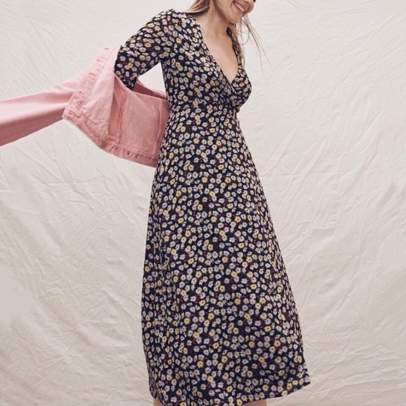 Madewell Wrap Front Maxi Dress French Floral - Picture 1 of 9